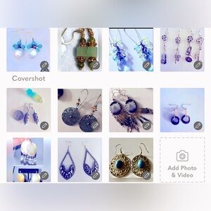 💥 LOT  12 prs. Earrings of Stone, Shell, Pearl, Bead, ceramic, glass pierced